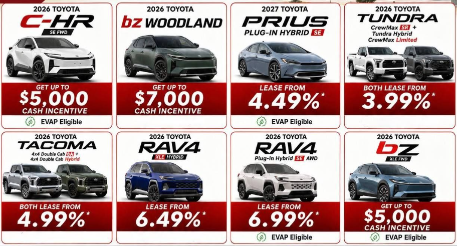 피커링 토요타(Pickering Toyota)의 2026년 9월 금주 세일 및 프로모션..9월 "Get in & Go" 세일